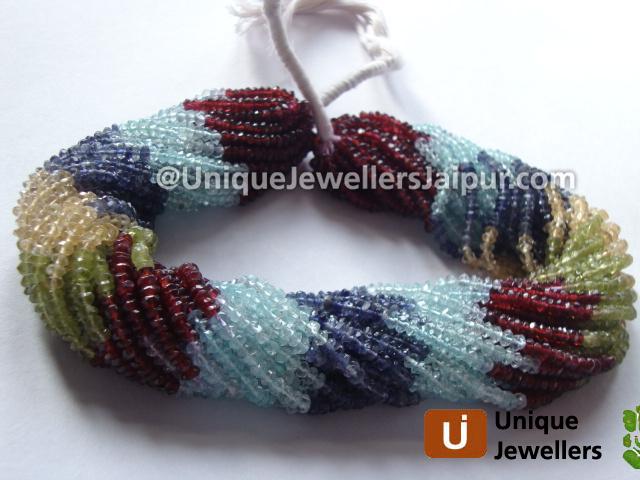 Multi Stone Faceted Roundelle Beads